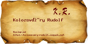 Kolozsváry Rudolf névjegykártya