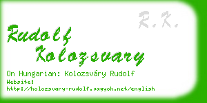 rudolf kolozsvary business card